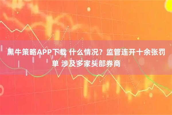 黑牛策略APP下载 什么情况？监管连开十余张罚单 涉及多家头部券商